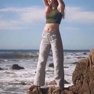 Athleta Light Gray Wide Leg Pants